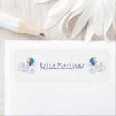 Kleurrijke Abstracte  Vogel Etiket (Insitu)