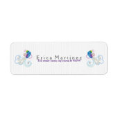 Kleurrijke Abstracte  Vogel Etiket (Voorkant)