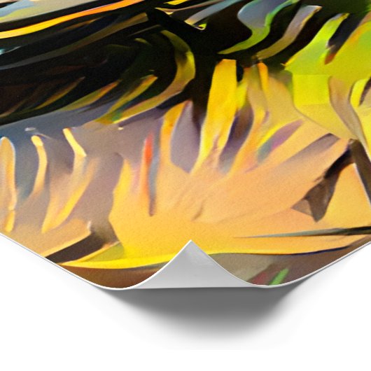 Kleurrijke Abstracte vogel Poster (Hoek)