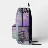 Kleurrijke Abstracte vogelkunst: levendige zangvog Bedrukte Rugzak (Rechts)