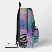 Kleurrijke Abstracte vogelkunst: levendige zangvog Bedrukte Rugzak (Links)