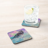 Kleurrijke Abstracte vogelkunst: levendige zangvog Bier Onderzetter (Rechterzijde)