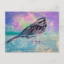 Kleurrijke Abstracte vogelkunst: levendige zangvog