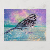 Kleurrijke Abstracte vogelkunst: levendige zangvog Briefkaart (Voorkant)