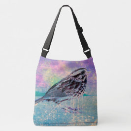 Kleurrijke Abstracte vogelkunst: levendige zangvog Crossbody Tas