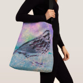 Kleurrijke Abstracte vogelkunst: levendige zangvog Crossbody Tas (Dichtbij)