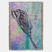 Kleurrijke Abstracte vogelkunst: levendige zangvog Deken (Voorkant Verticaal)