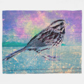 Kleurrijke Abstracte vogelkunst: levendige zangvog Fleece Deken (Voorkant (Horizontaal))