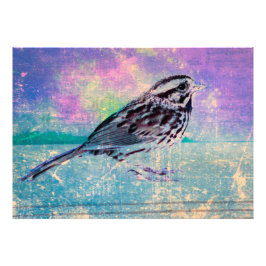 Kleurrijke Abstracte vogelkunst: levendige zangvog Foto Afdruk