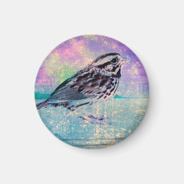 Kleurrijke Abstracte vogelkunst: levendige zangvog Magneet