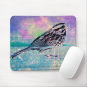 Kleurrijke Abstracte vogelkunst: levendige zangvog Muismat (Met muis)