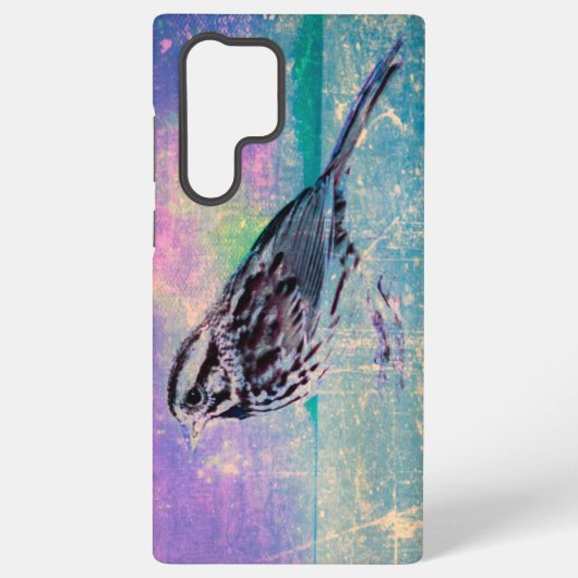 Kleurrijke Abstracte vogelkunst: levendige zangvog Samsung Galaxy Hoesje (Achterkant)