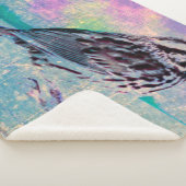 Kleurrijke Abstracte vogelkunst: levendige zangvog Sherpa Deken (3/4)