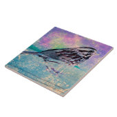 Kleurrijke Abstracte vogelkunst: levendige zangvog Tegeltje (Zijkant)