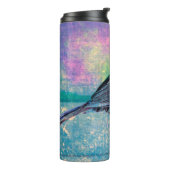 Kleurrijke Abstracte vogelkunst: levendige zangvog Thermosbeker (Gedraaid links)