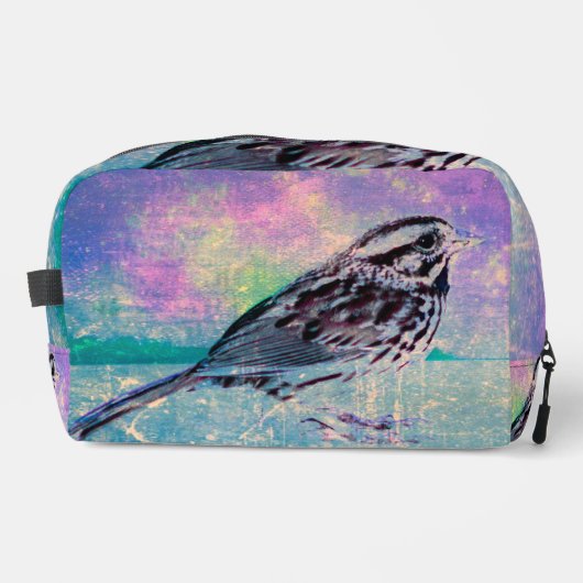 Kleurrijke Abstracte vogelkunst: levendige zangvog Toilettasje (Voorkant)
