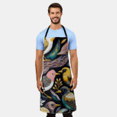 Kleurrijke Abstracte vogelschilderij Schort (Gedragen)