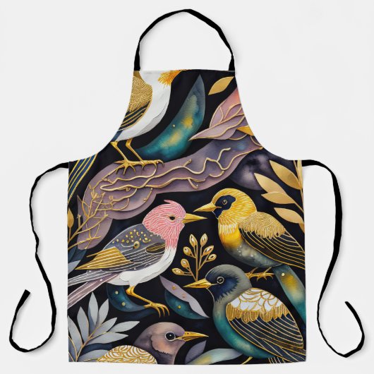 Kleurrijke Abstracte vogelschilderij Schort (Voorkant)