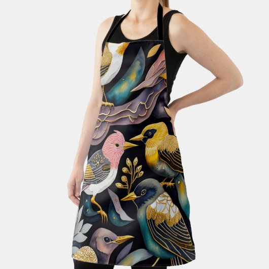 Kleurrijke Abstracte vogelschilderij Schort (Insitu)