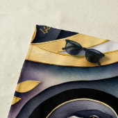 Kleurrijke Abstracte vogelschilderij Strandlaken (In situ)