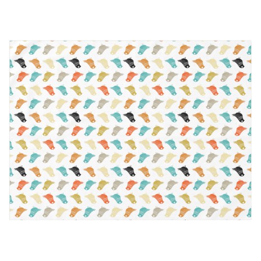 Kleurrijke Abstracte vogelstand uit de middeleeuws Tafelkleed (Voorkant (Horizontaal))