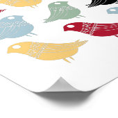 Kleurrijke Abstracte vogelstand uit het midden van Poster (Hoek)