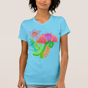 Kleurrijke Abstracte, voor Floral geschikte kunst T-shirt