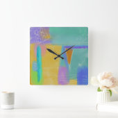 Kleurrijke Abstracte voor schilderen Vierkante Klok (Huis)