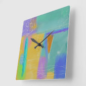Kleurrijke Abstracte voor schilderen Vierkante Klok (Hoek)