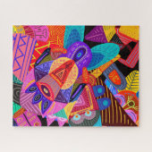 Kleurrijke Abstracte vormen, cirkels, lijnen en St Legpuzzel (Horizontaal)