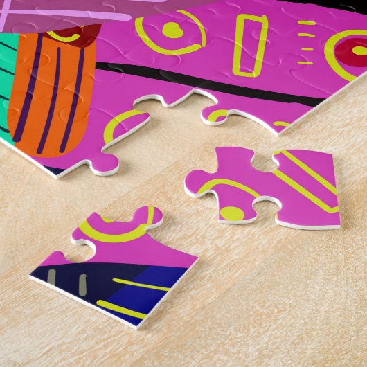 Kleurrijke Abstracte vormen, cirkels, lijnen en St Legpuzzel (Zijkant)