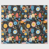 Kleurrijke abstracte vormen en stippen naadloos pa cadeaupapier (Vlak)