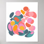 Kleurrijke Abstracte vormen in Blauwgroen roze en  Poster (Voorkant)