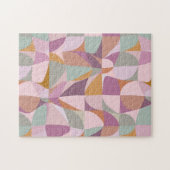 Kleurrijke Abstracte vormen in de aardtoonsoorten Legpuzzel (Horizontaal)