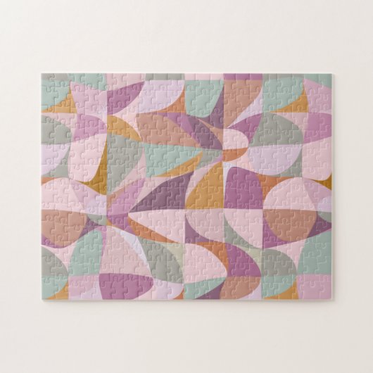 Kleurrijke Abstracte vormen in de aardtoonsoorten Legpuzzel (Horizontaal)