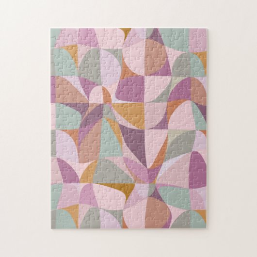 Kleurrijke Abstracte vormen in de aardtoonsoorten Legpuzzel (Verticaal)