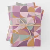 Kleurrijke Abstracte vormen in Plum Earth Tones Inpakpapier Vel (In situ)