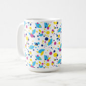 Kleurrijke abstracte vormen. koffiemok (Voorkant links)