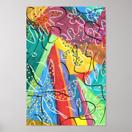 Kleurrijke Abstracte vormen - Levendige kunst Poster (Voorkant)