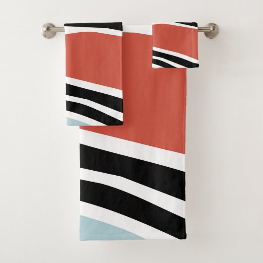 Kleurrijke abstracte vormen met zebraprintontwerp bad handdoek (Insitu)