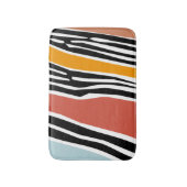 Kleurrijke abstracte vormen met zebraprintontwerp badmat (Voorkant Verticaal)