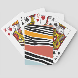 Kleurrijke abstracte vormen met zebraprintontwerp pokerkaarten