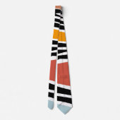 Kleurrijke abstracte vormen met zebraprintontwerp stropdas (Achterkant)
