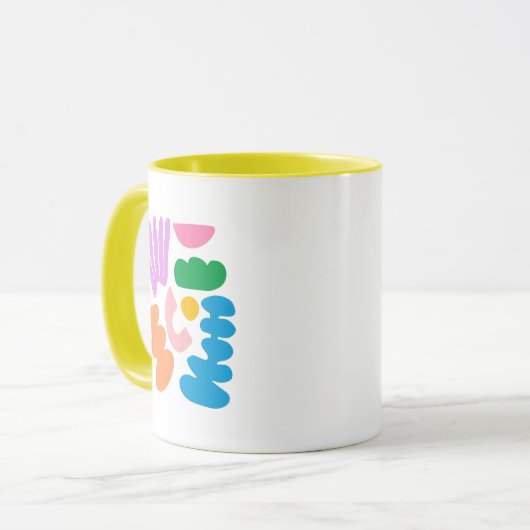 Kleurrijke Abstracte vormen moderne minimalistisch Mok (Voorkant links)