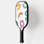 Kleurrijke Abstracte Vormen Patroon Pickleball Paddle (Links)