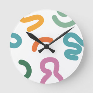 Kleurrijke Abstracte Vormen Patroon Ronde Klok