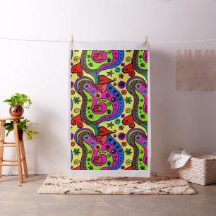 Kleurrijke abstracte vormen psychedelische kunst stof