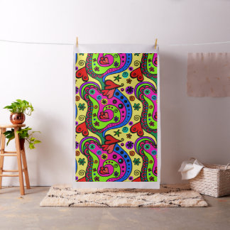 Kleurrijke abstracte vormen psychedelische kunst stof