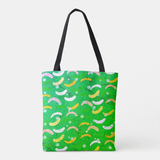 Kleurrijke abstracte vormen trendy art stijlvol gr tote bag (Achterkant)