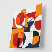 Kleurrijke abstracte vormen vierkante klok (Hoek)